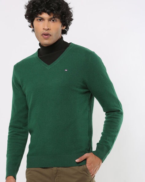 Dark green outlet pullover sweater