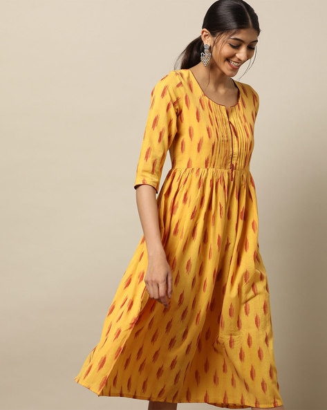 Buy Mustard Dresses for Women by Fig Online | Ajio.com