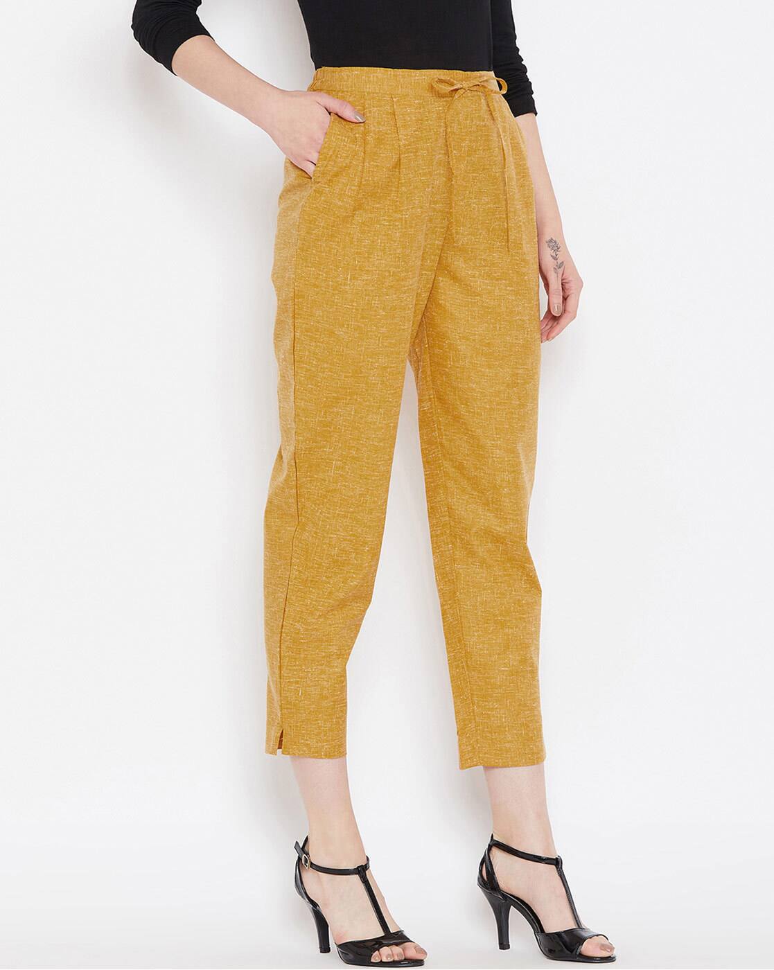 relaxed fit high waist mustard jeans