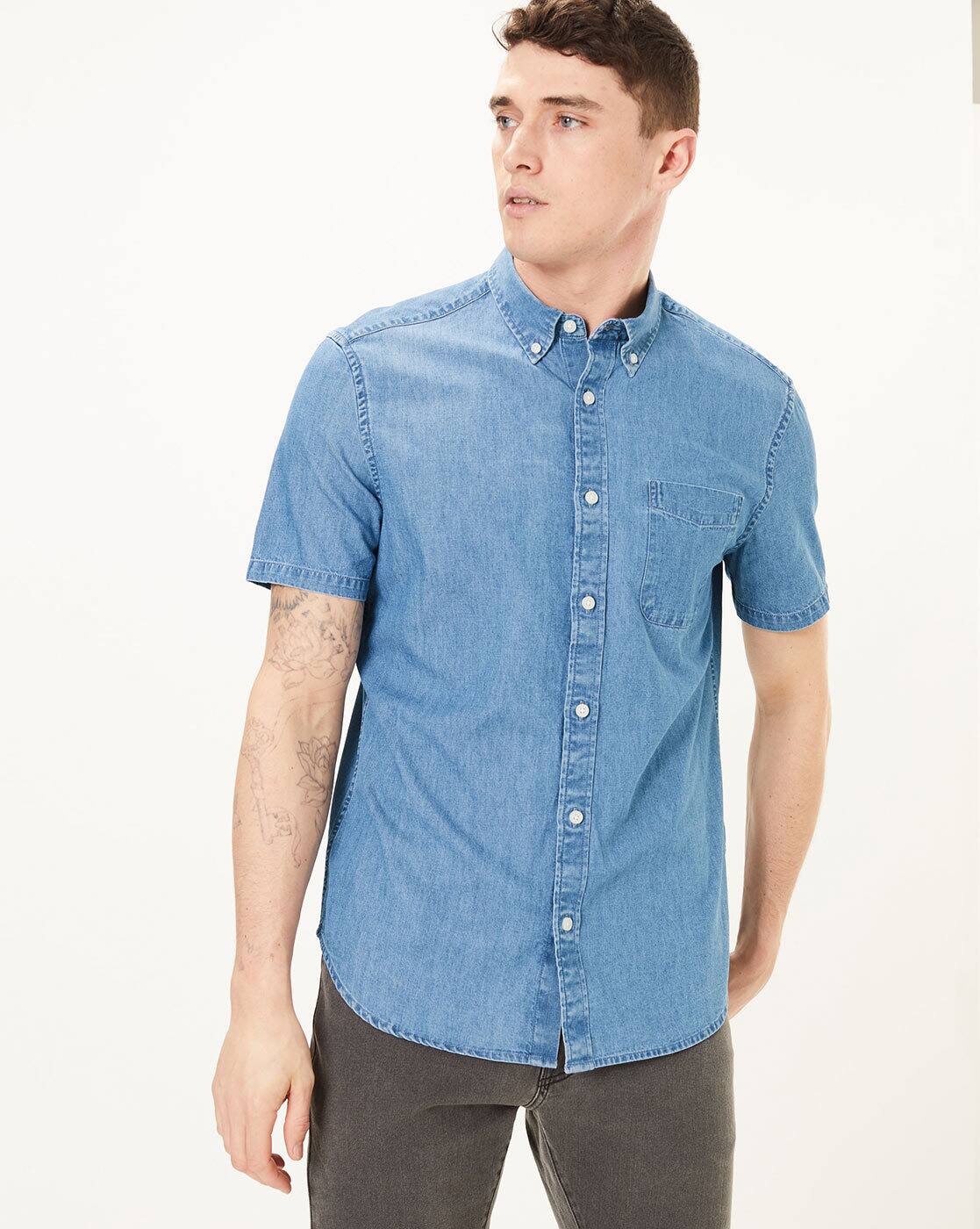 marks and spencer mens denim shirt