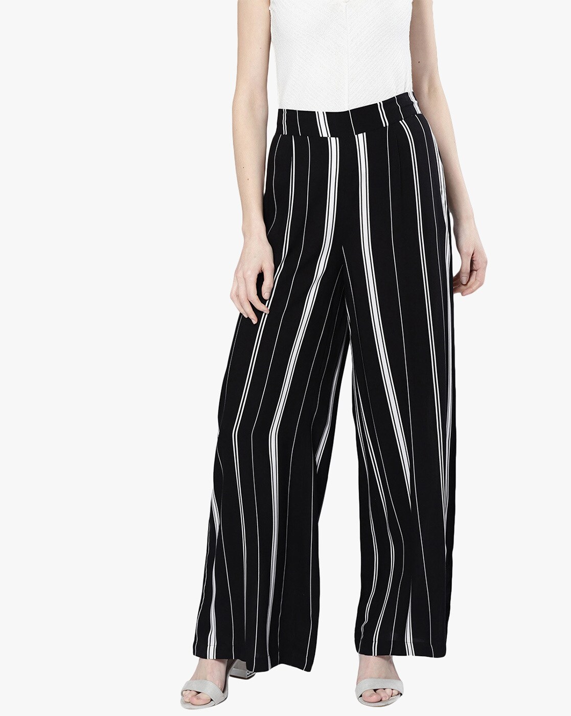 Buy Black Trousers & Pants for Women by HARPA Online | Ajio.com
