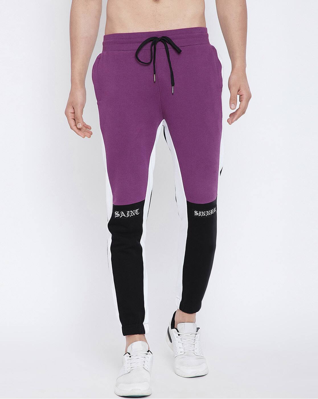 purple track pants men