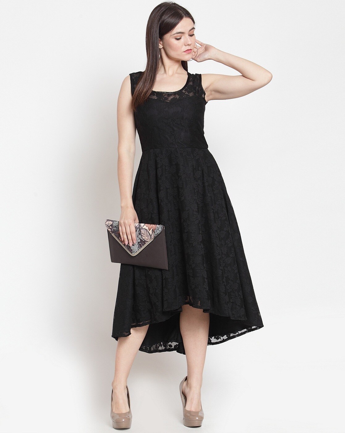 lace fit & flare dress