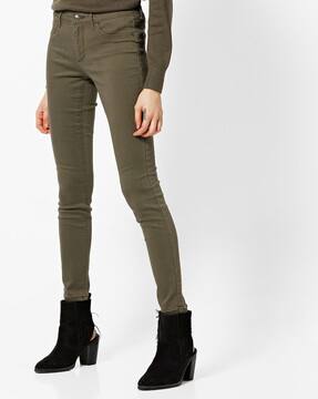 Mid-Rise Flat-Front Trousers
