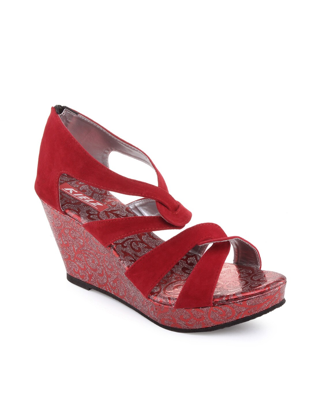 Red strappy wedges hot sale