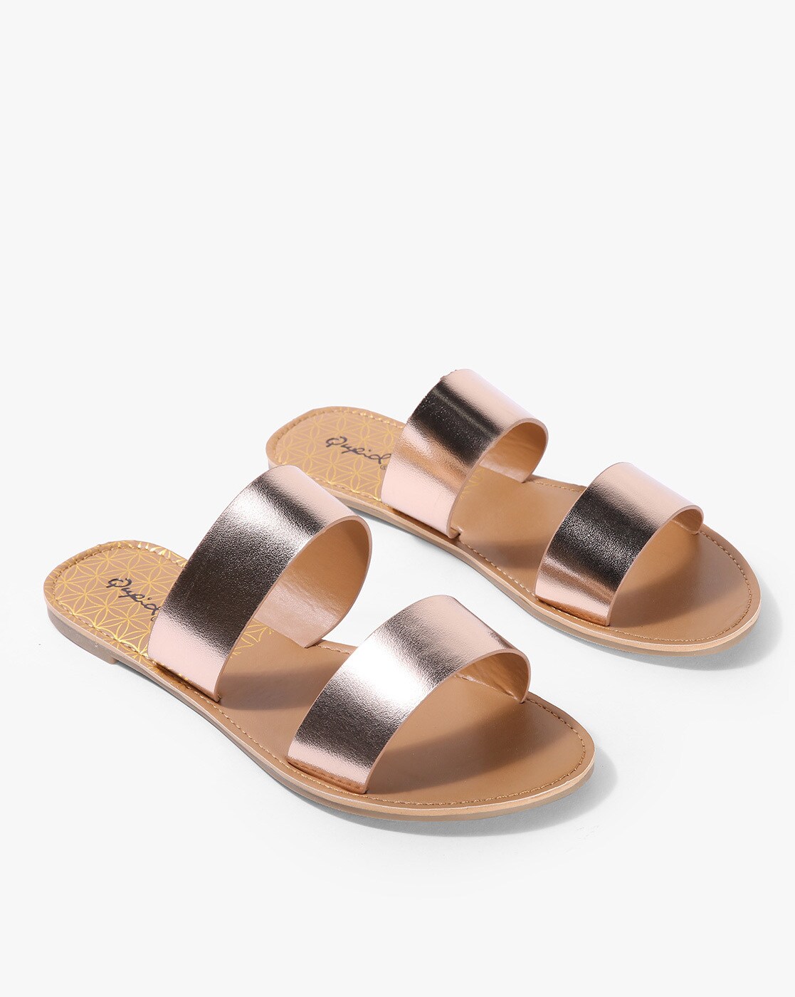 gold 2 strap sandals