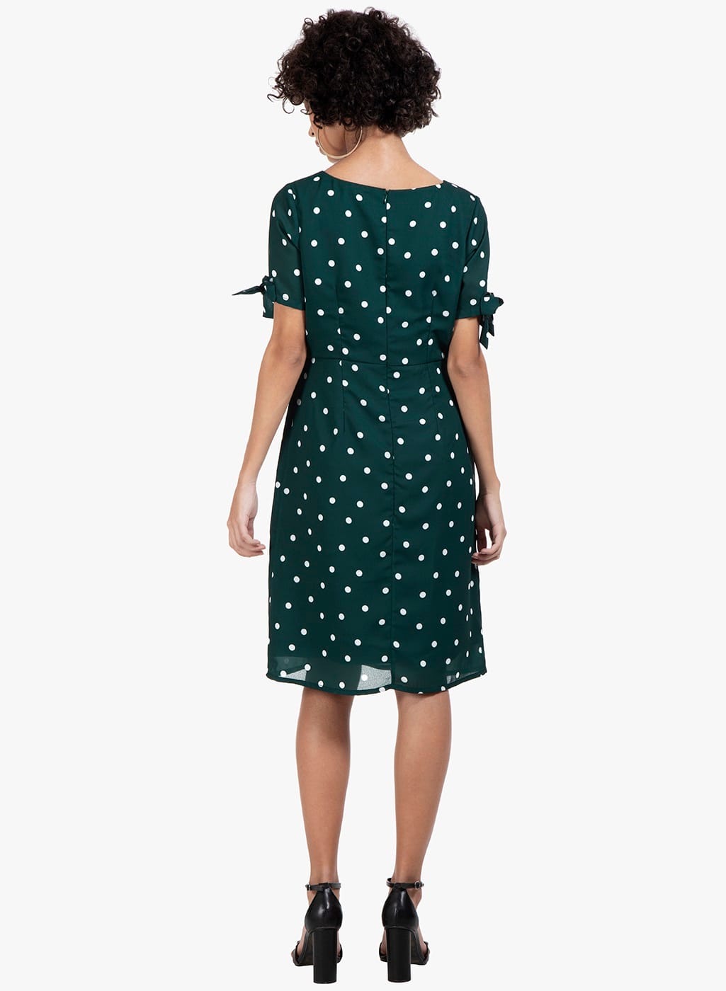 womens green polka dot dress
