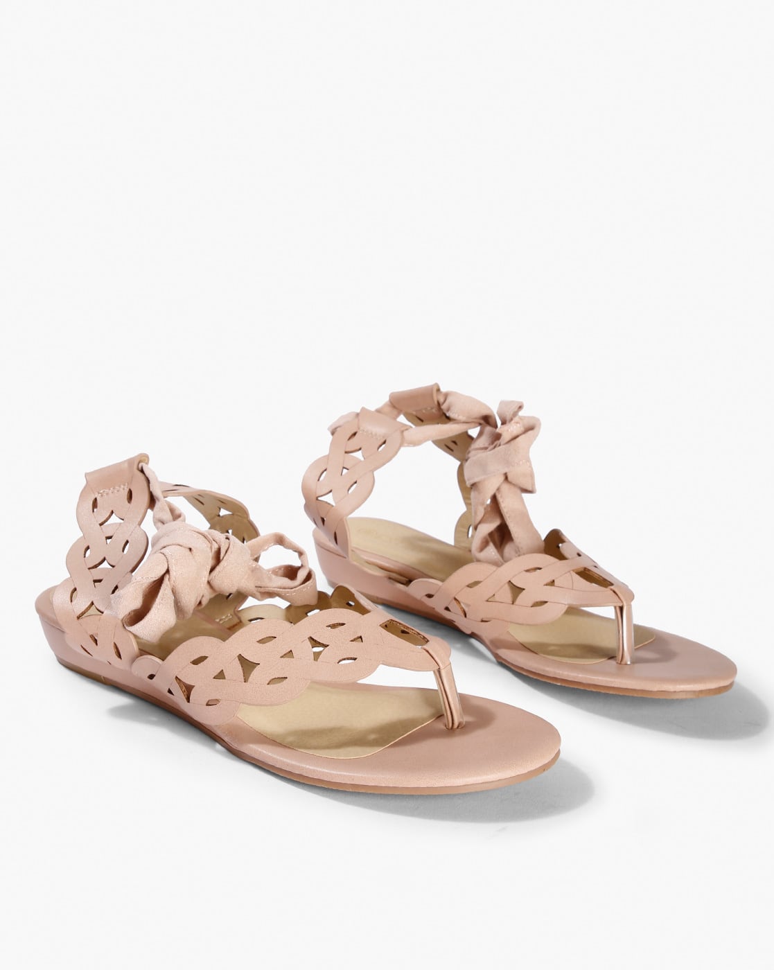 ankle tie flat sandals