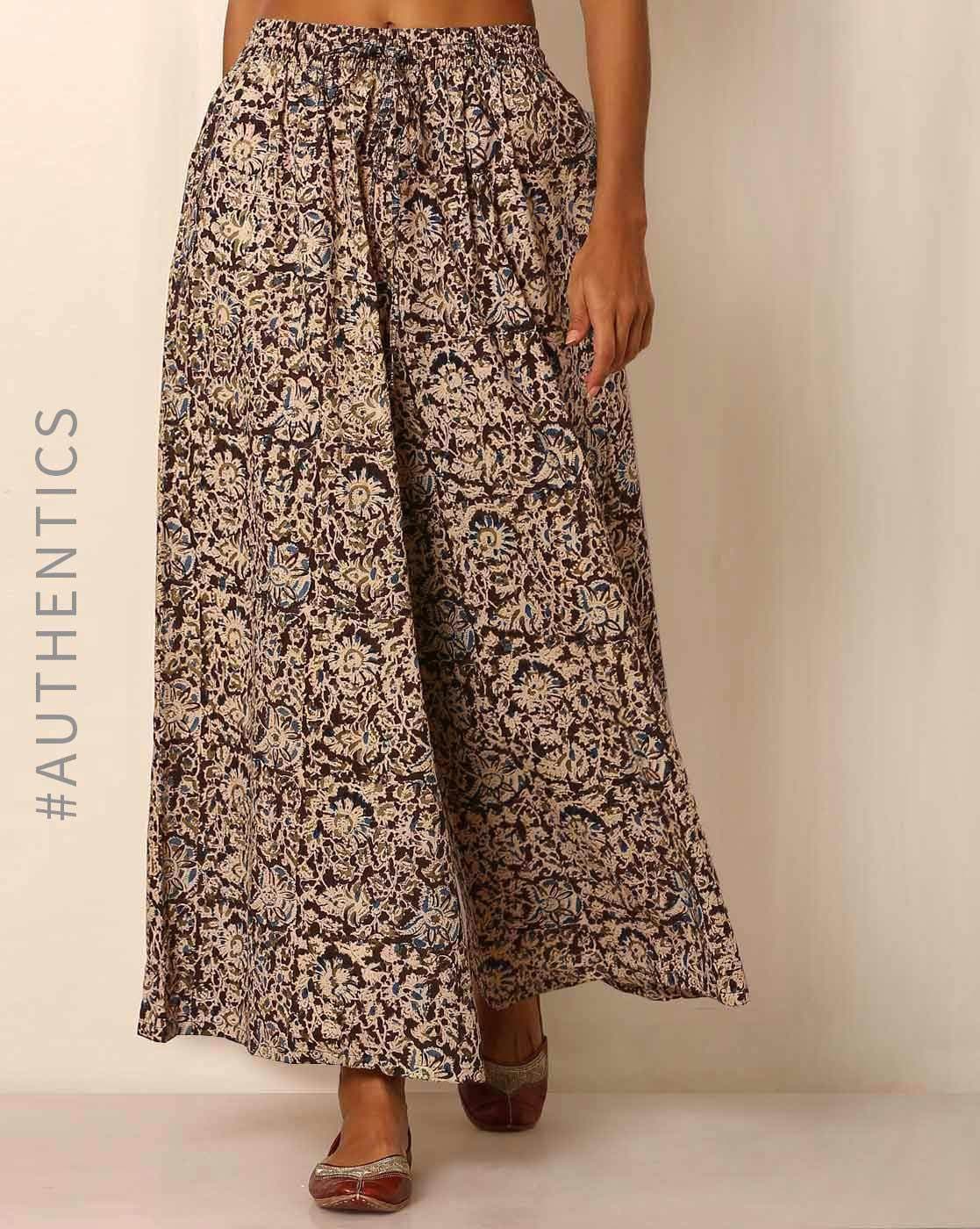 Buy Lili Womens Wide Leg High Elastic Waist Floral Print Crepe Palazzo  Pants Regular Plus Size Online at Low Prices in India  Paytmmallcom