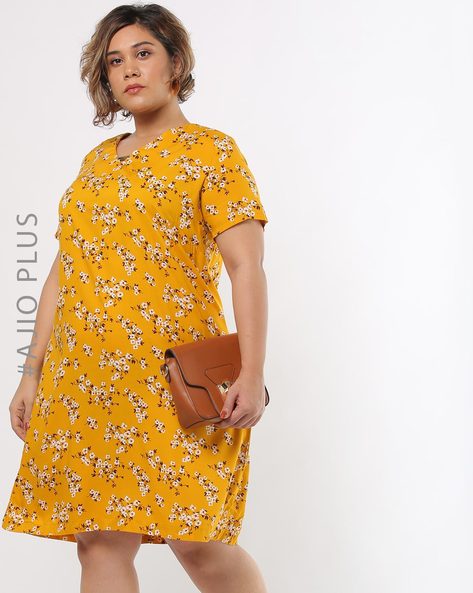 mustard yellow shift dress