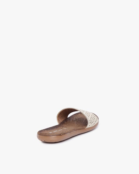 Metallic Slip-On Sandals with Cut-Work (Image - 2)