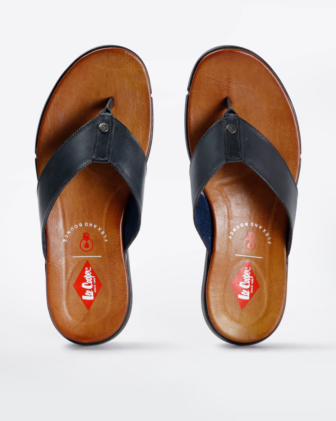 lee cooper men's leather flip flops thong sandals