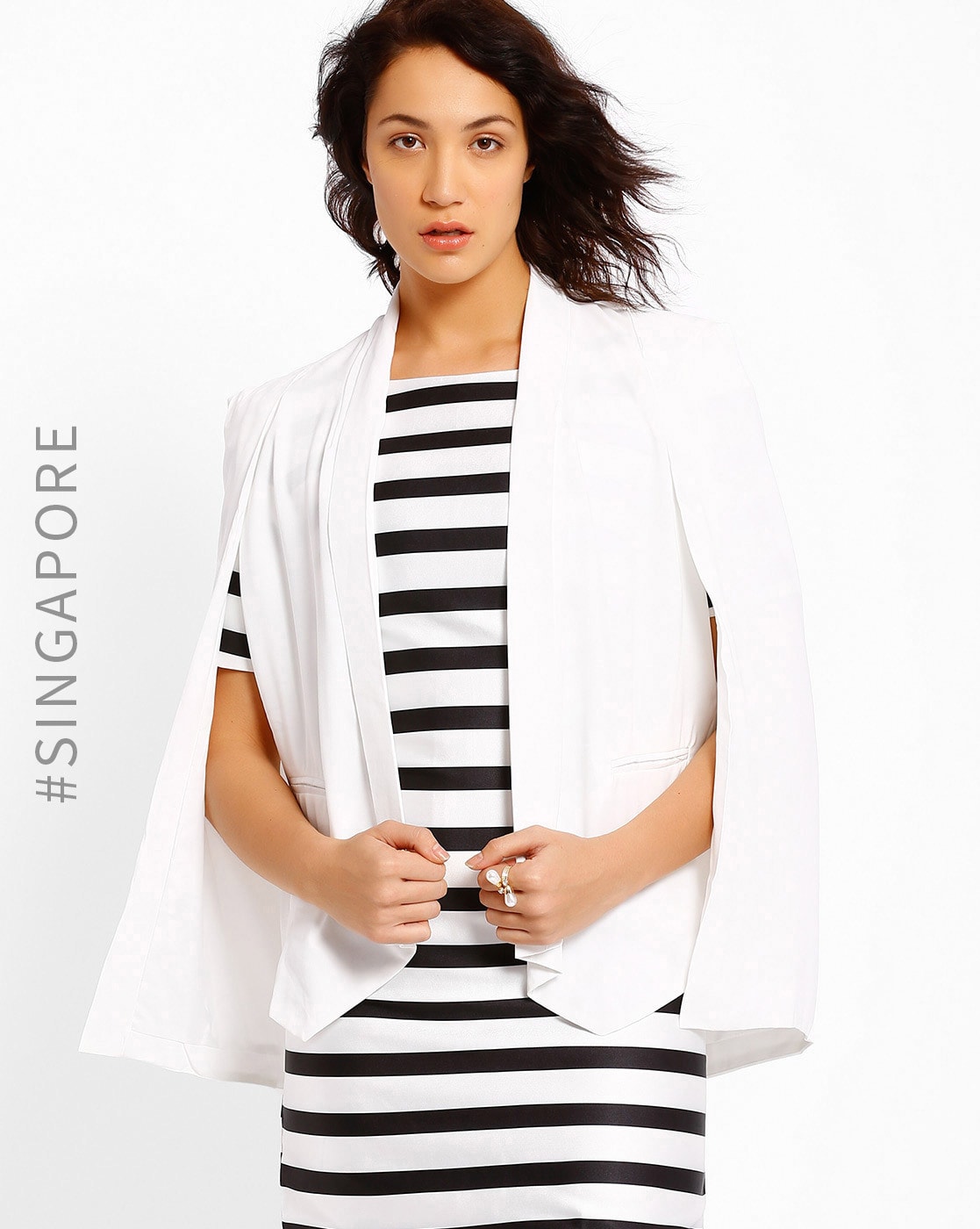 Long white clearance cape blazer