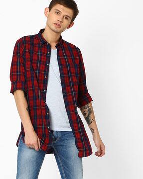check shirt for men red