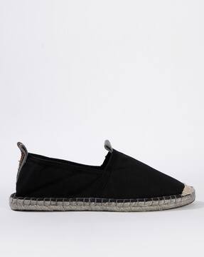 black slip on espadrilles