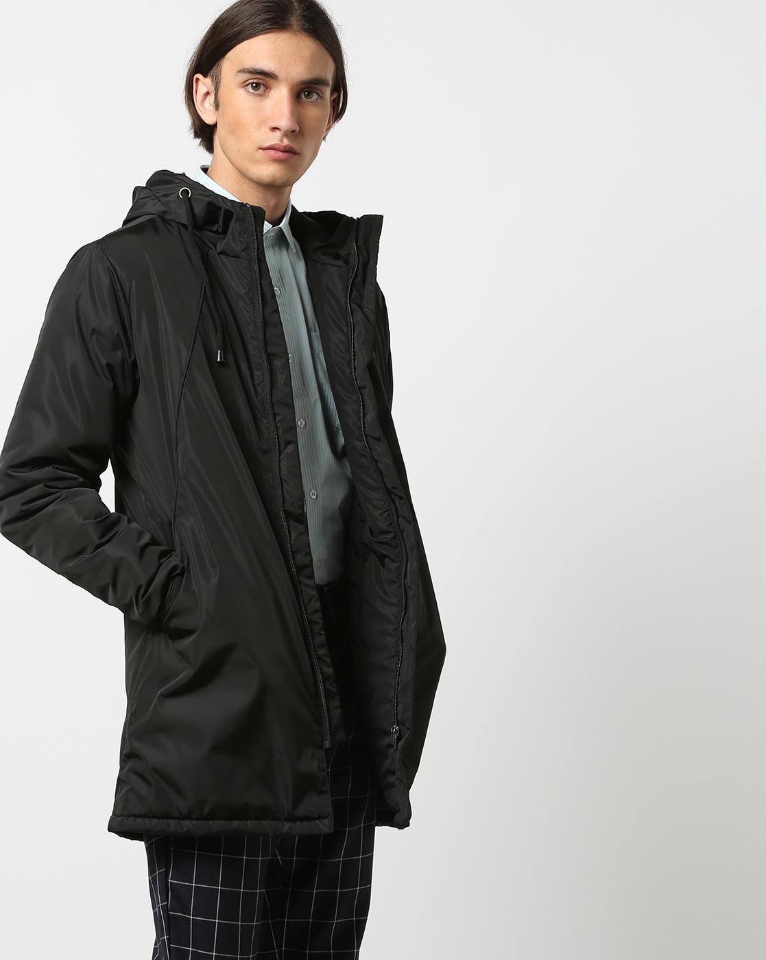 longline jacket with hood