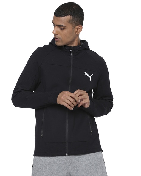 puma evostripe panelled zip front jacket