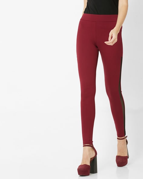 maroon jeggings online