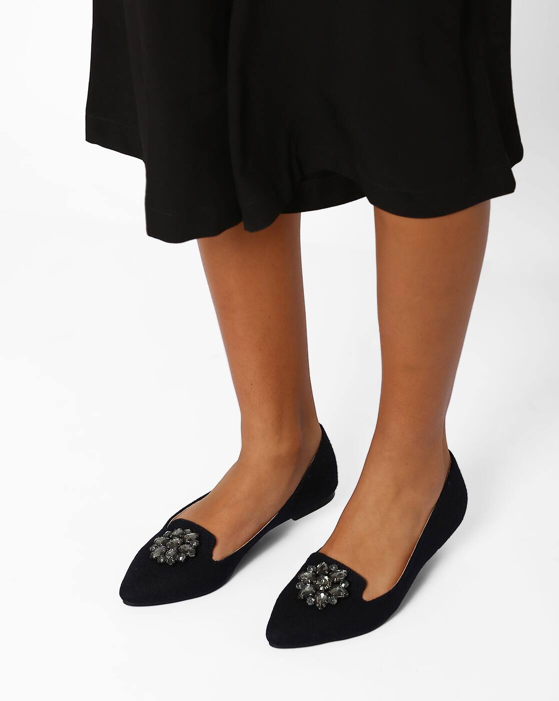 embellished flats shoes
