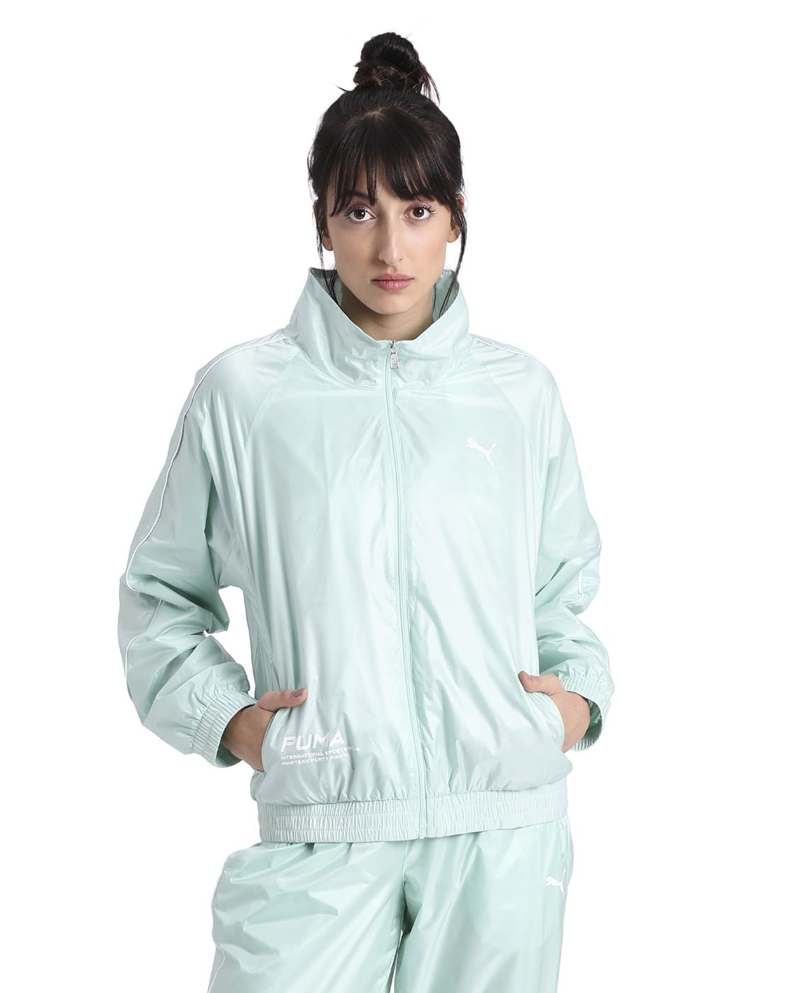 puma womens jacket green