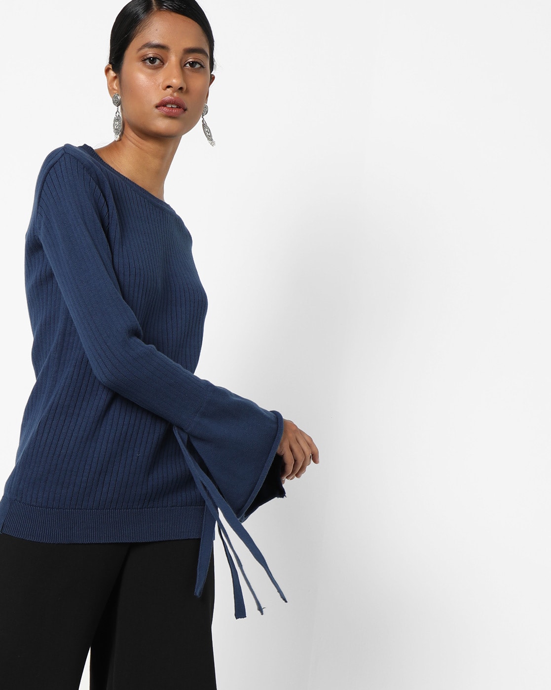 Blue bell sleeve clearance sweater