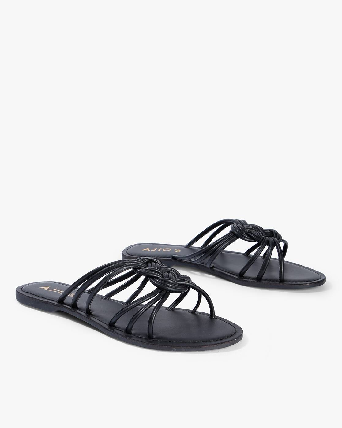 black strappy slides