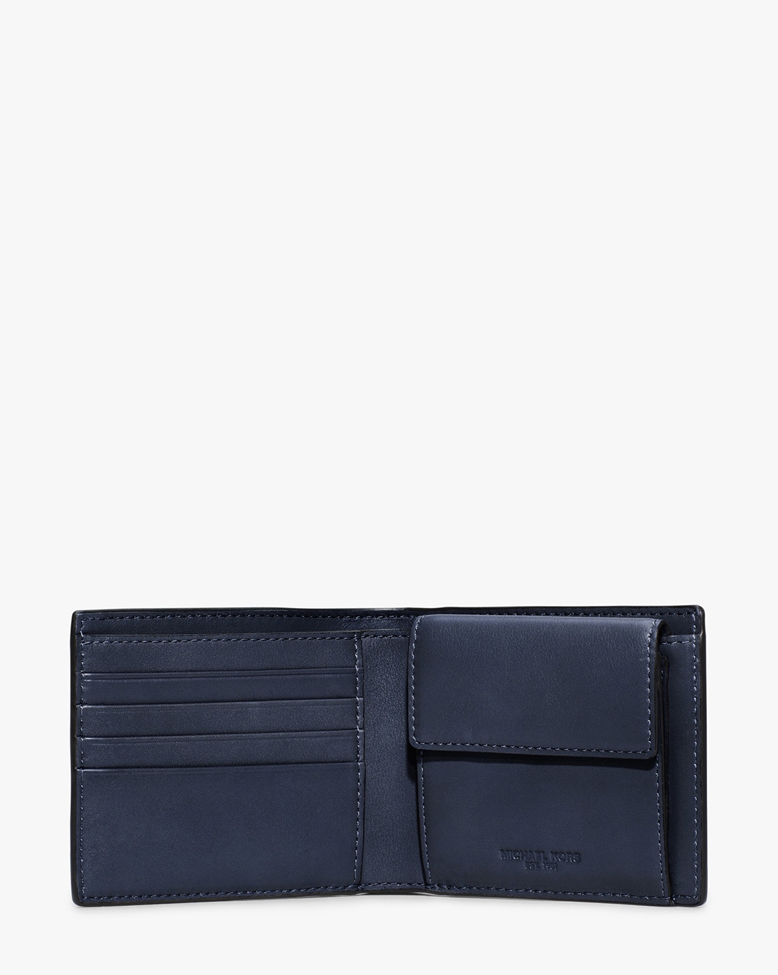 Buy Michael Kors Textured Genuine Leather Bi-Fold Wallet | Navy Blue Color  Men | AJIO LUXE