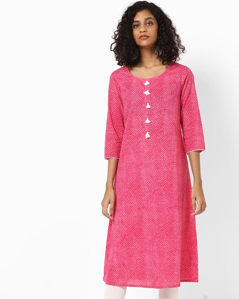 Buy Pink Kurtas for Women by Fusion Online | Ajio.com