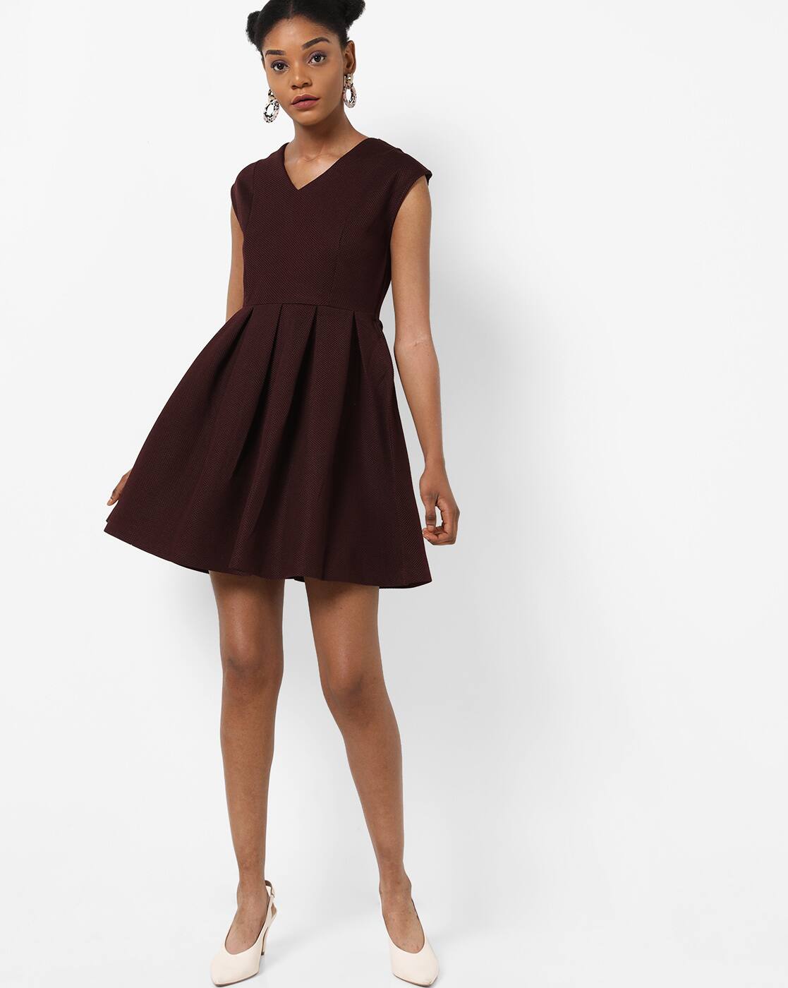 brown one piece dress