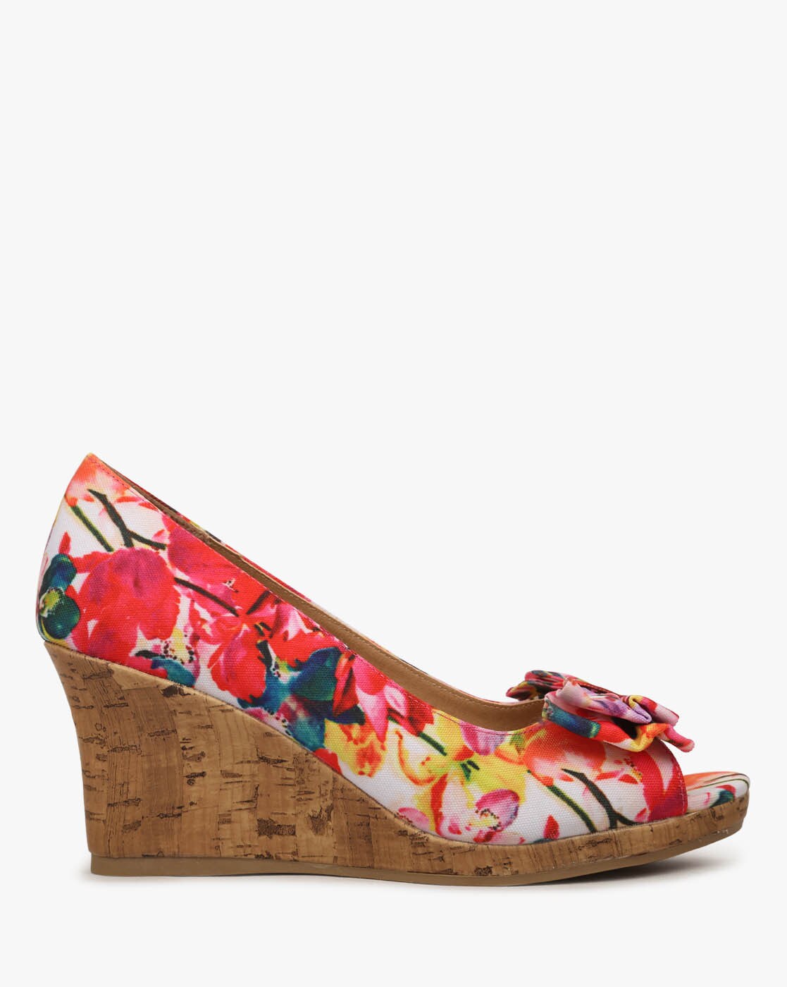 floral print wedges