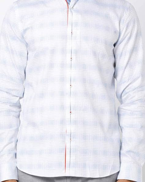 Checked Shirt with Spread Collar (Image - 1)