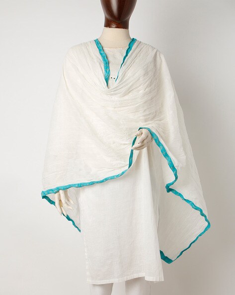 Woven Dupatta with Contrast Border Price in India