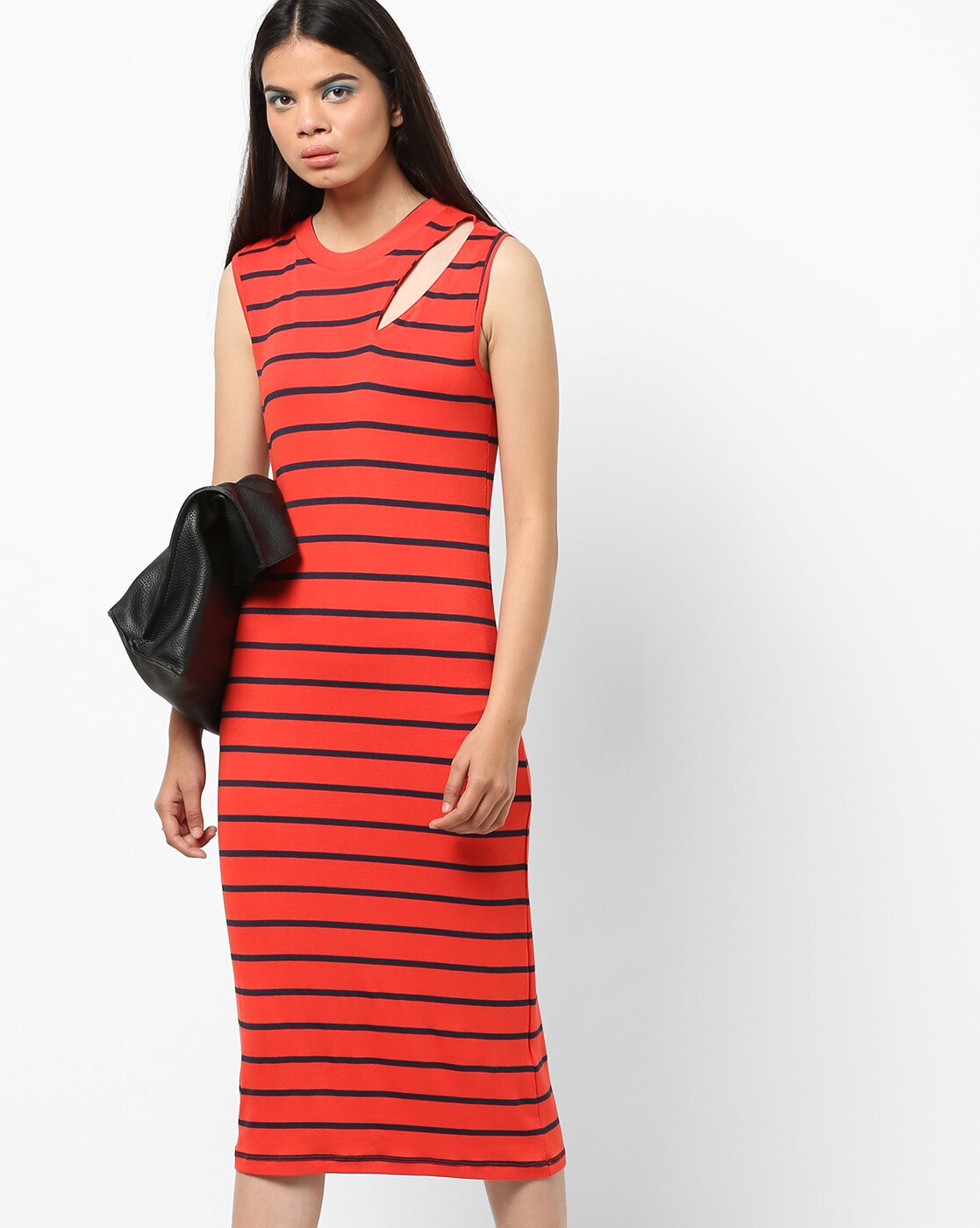 red striped bodycon dress