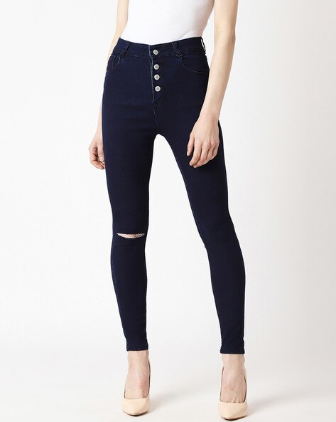 navy blue jeans for ladies
