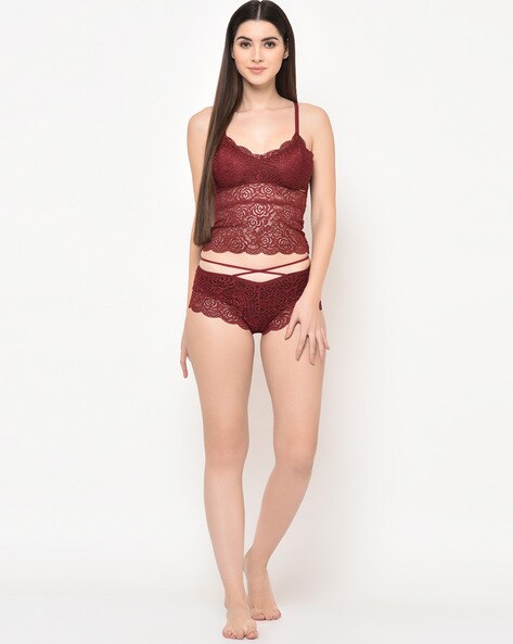 Buy Maroon Lingerie Sets for Women by Da Intimo Online