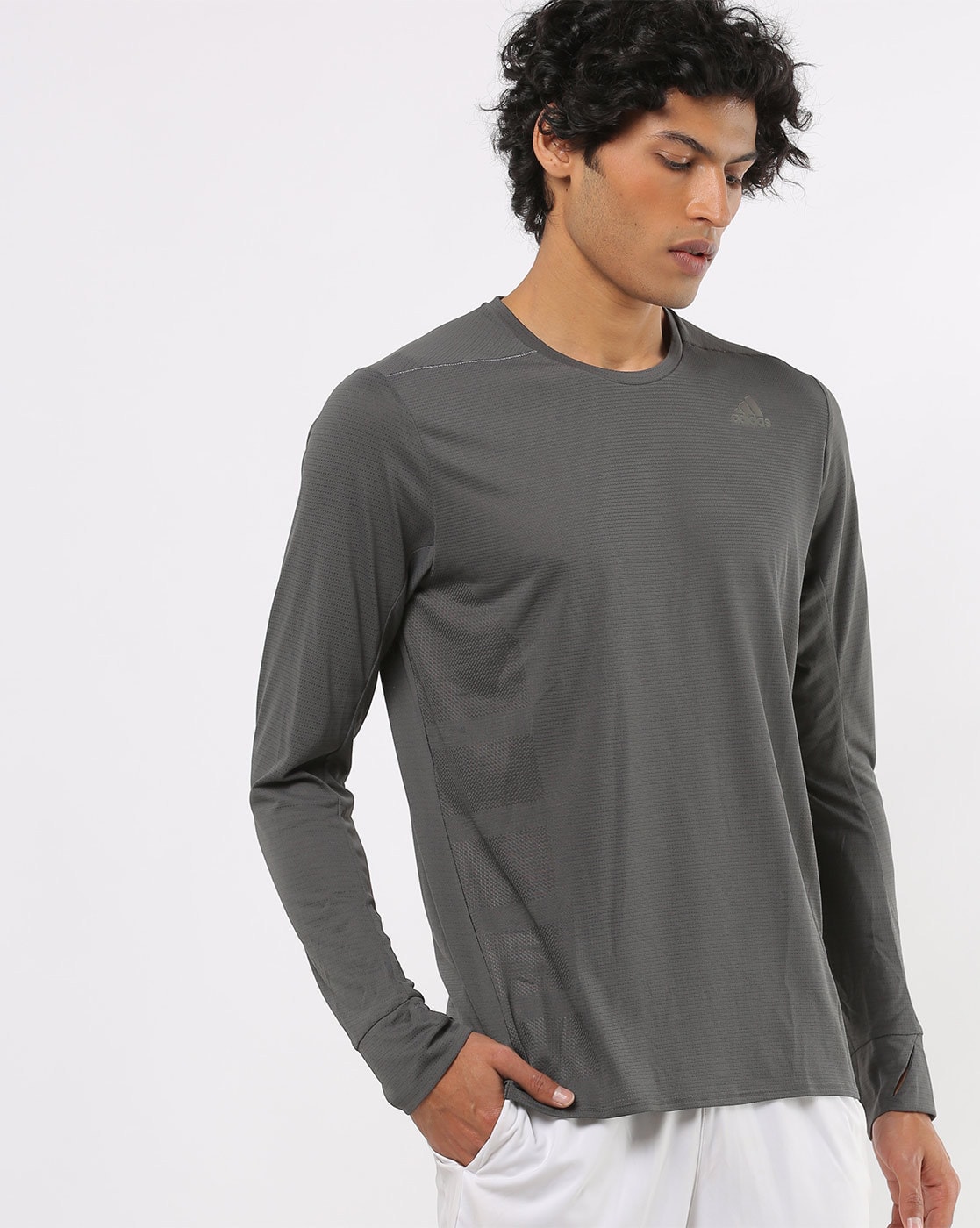 adidas grey long sleeve t shirt