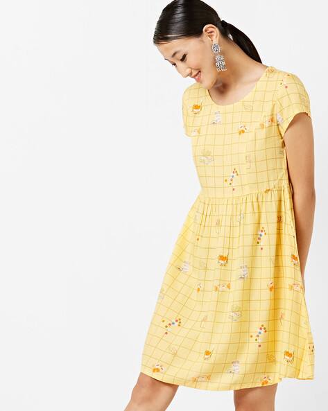 Yellow a Line Mini Dress Biba