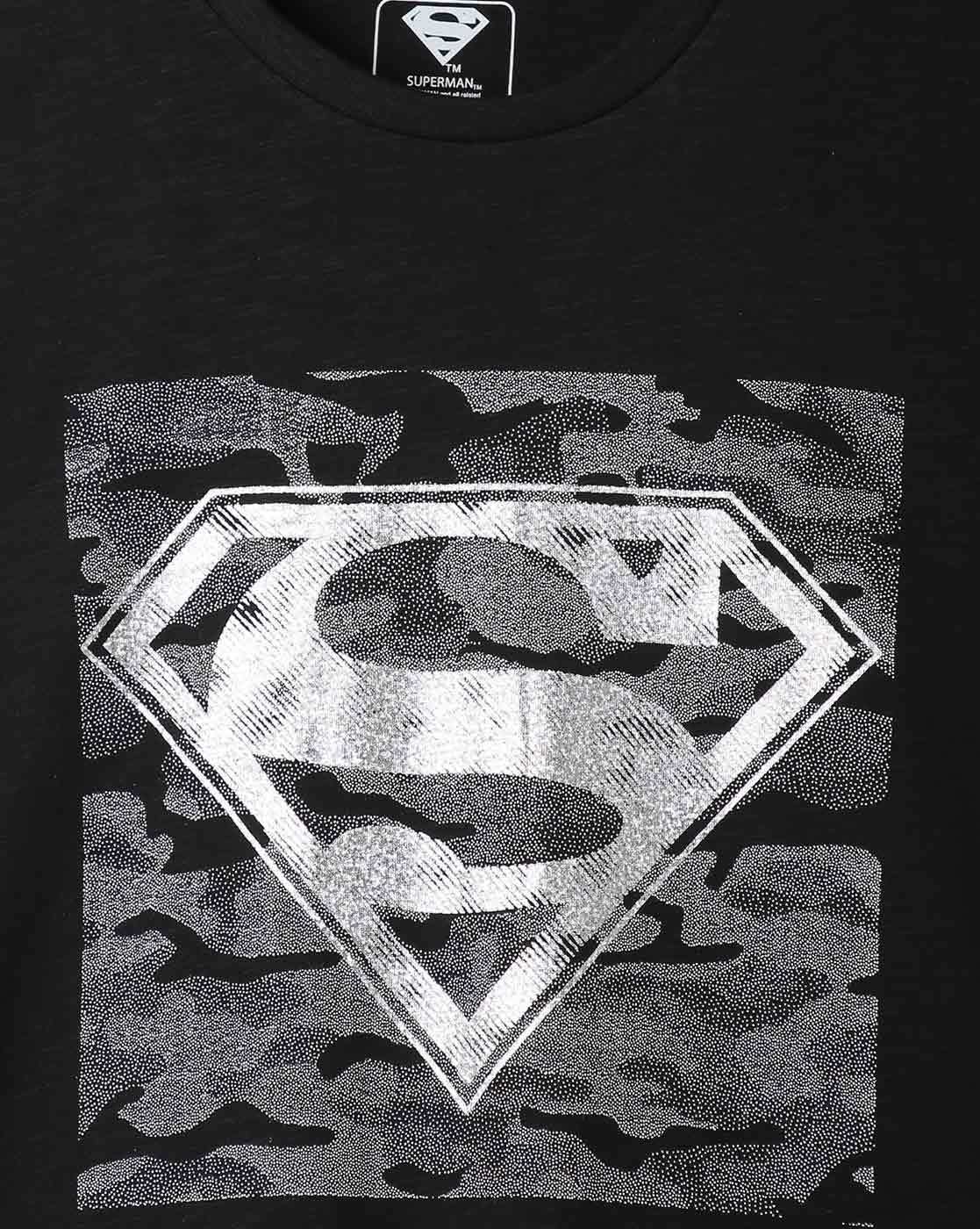 Superman t shirt black and outlet silver