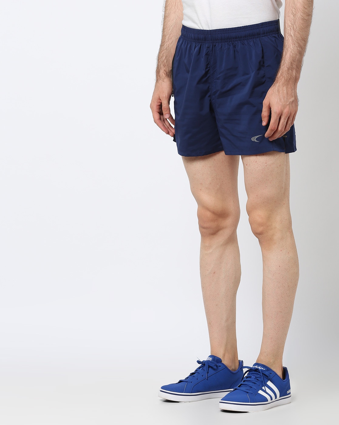 navy running shorts