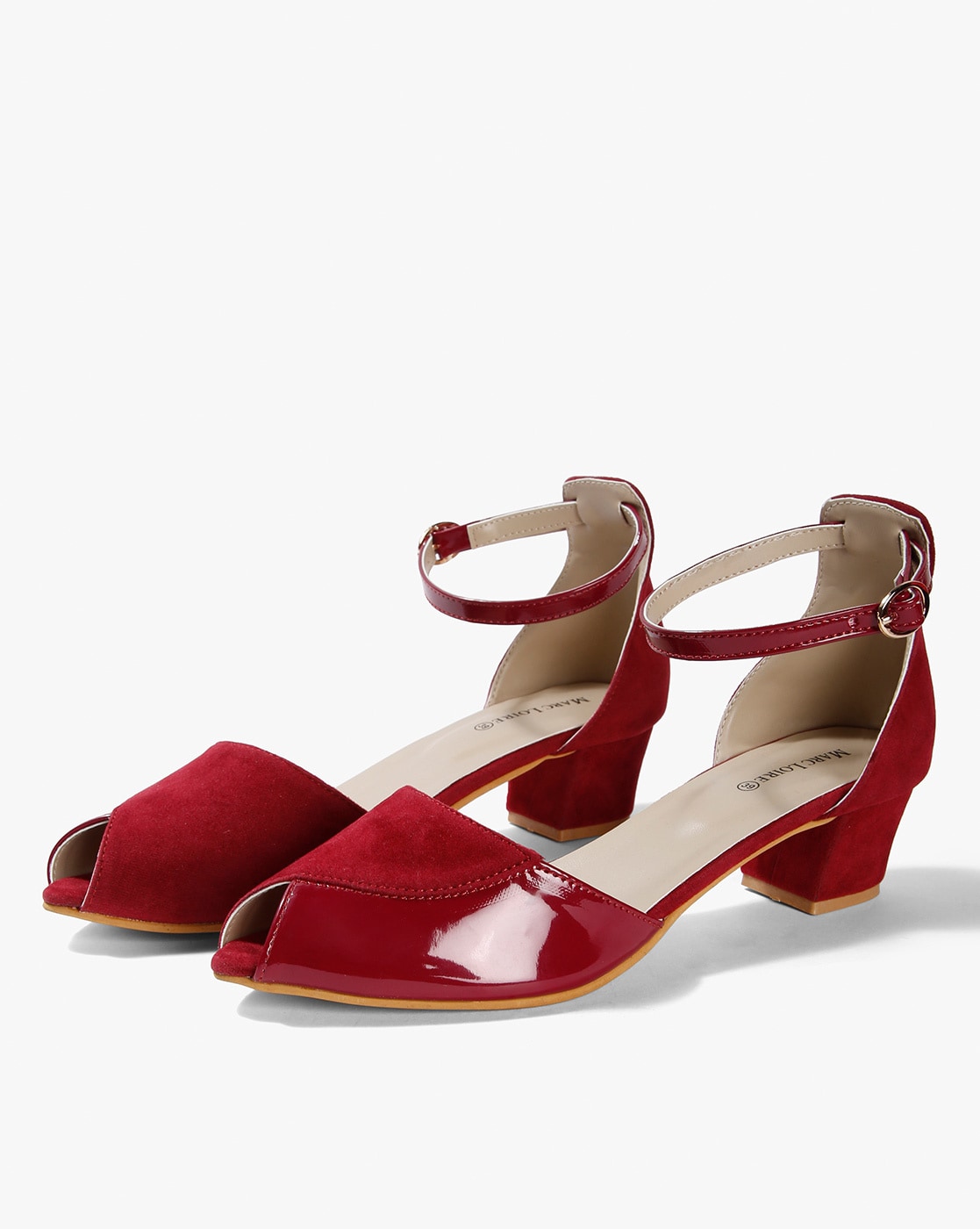 red wedges closed toe