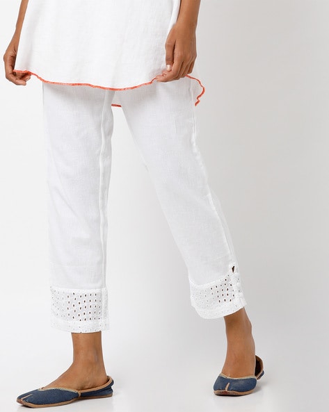 White trouser | Women trousers design, Womens pants design, Pants women  fashion