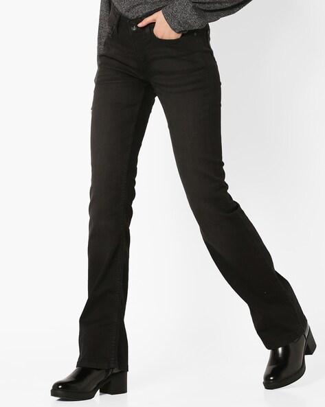 ladies black bootcut trousers with pockets