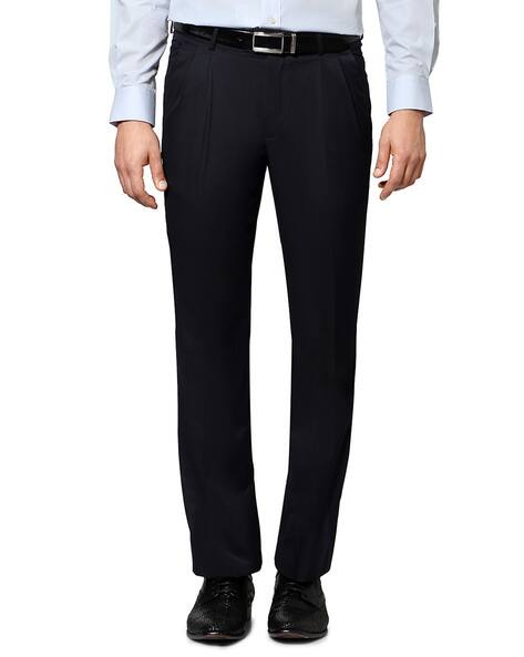 Solid Pleated Trousers