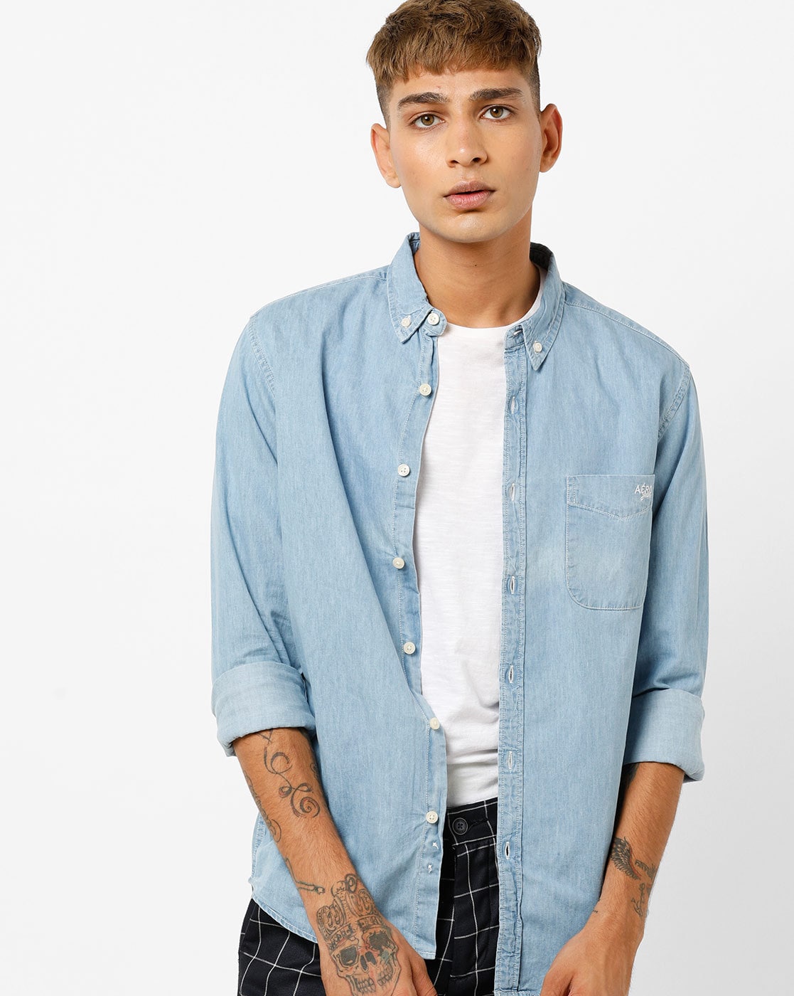 Buy Blue Shirts For Men By Aero Jeans Online Ajio Com