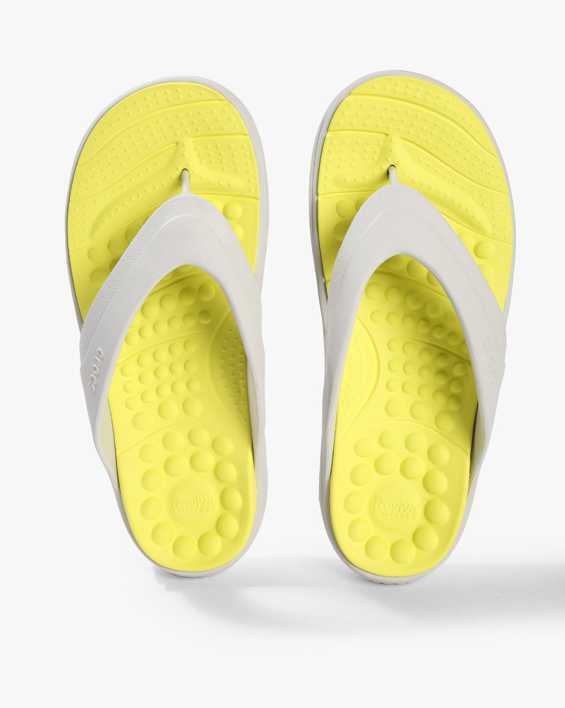 yellow croc flip flops