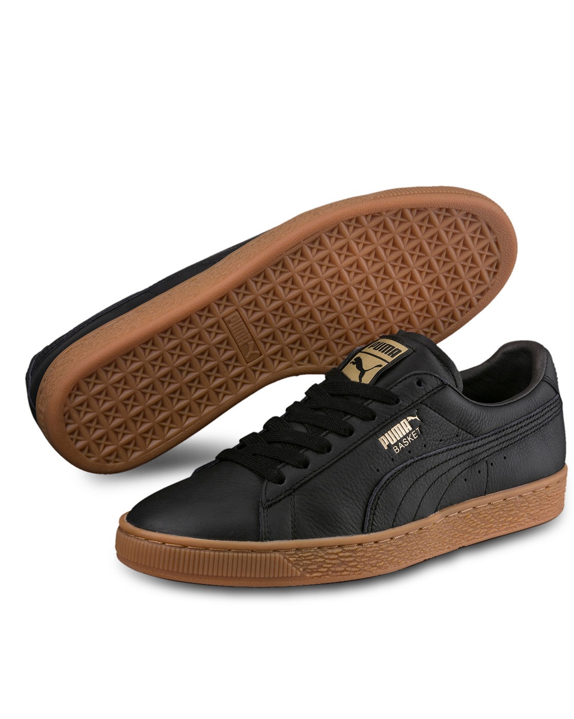 puma brown leather sneakers
