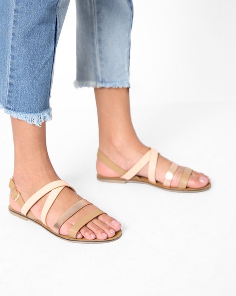 Buy Silver Flat Sandals for Women by AJIO Online | Ajio.com