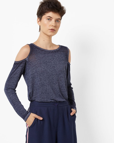 Superdry Washed Burnout Cold-Shoulder Top