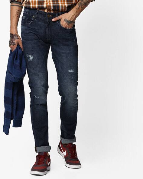 Buy Navy Blue Jeans For Men By Basics Online Ajio Com