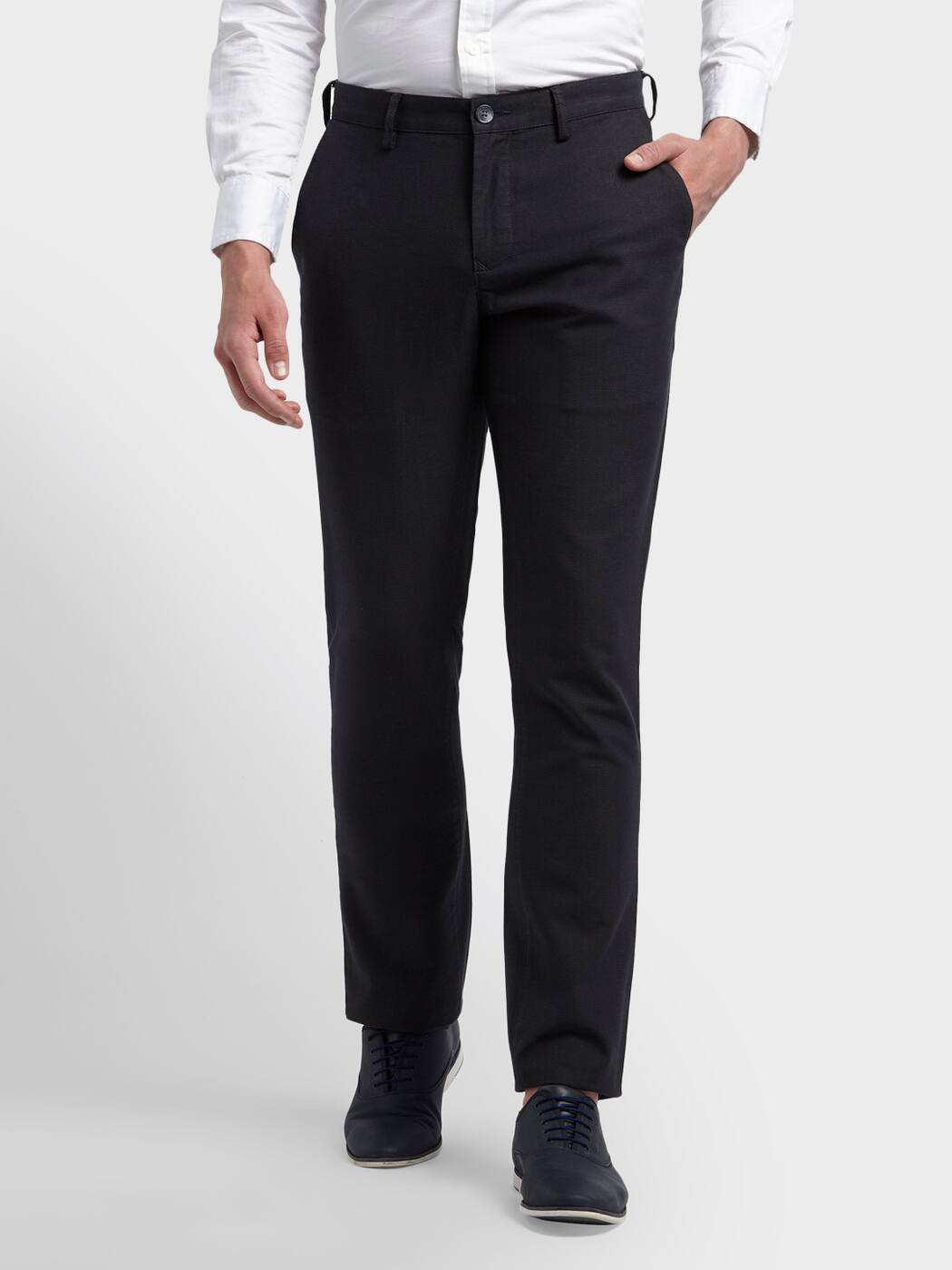 straight fit black pants